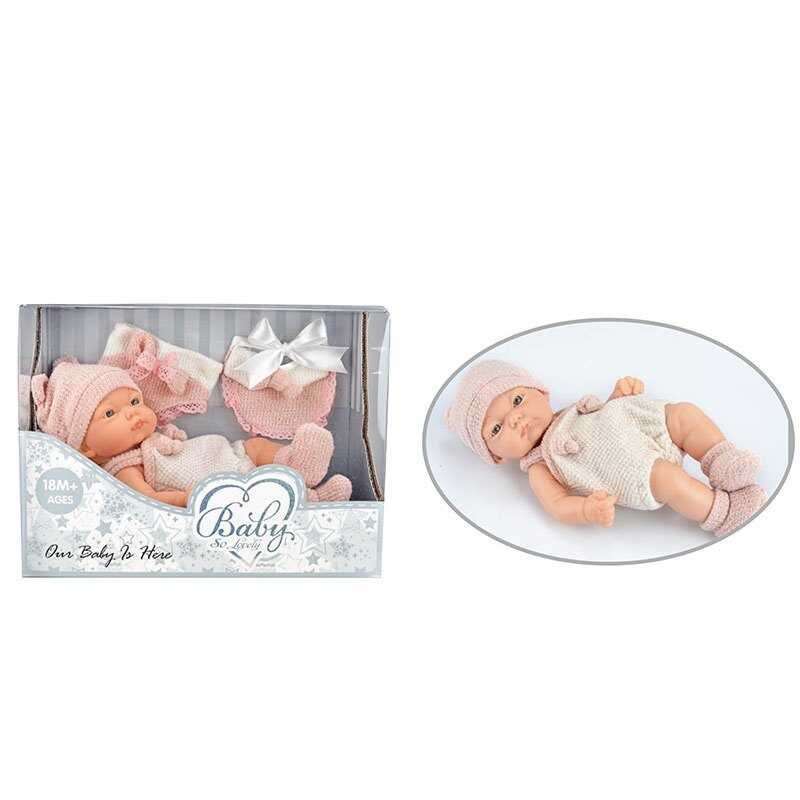 Пупс 203-2 (48/2) висота 25 см, шапочка, шкарпетки, в коробці