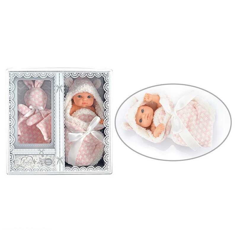 Пупс 216-2 (72/2) довжина 21 см, ковдра-конверт, рушничок, в коробці