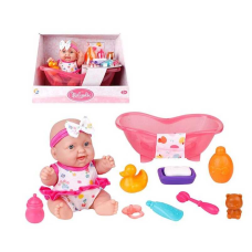 Пупс 718 C (18/2)  ванна, рушник, засоби для купання, пискавка, висота 24 см, в коробці