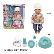 Пупс BL 242 K (12/2) п“є з пляшечки, ходить на горщик, заплющує очі, плаче сльозами, аксесуари, висота 45 см, в коробці