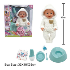 Пупс BL 242 N (12/2) п“є з пляшечки, ходить на горщик, заплющує очі, плаче сльозами, аксесуари, висота 45 см, в коробці