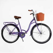 Велосипед міський Corso «FORTUNA» 28`` FR-28698 + КОШИК (1) одношвидкісний, сталева рама 20``, корзина, багажник