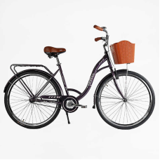 Велосипед міський Corso «FORTUNA» 28`` FR-28722 + КОШИК (1) одношвидкісний, сталева рама 20``, корзина, багажник
