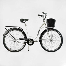 Велосипед міський Corso «FORTUNA» 28`` FR-8647 + КОШИК (1) одношвидкісний, сталева рама 20``, корзина, багажник