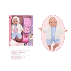 Пупс BM 3315-2 (24/2) музичний чіп, м“якотілий, нагрудник, посуд, в коробці