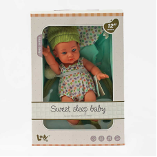 Пупс LD 8809 B (24/2) м’яке ліжечко, розвивальна дуга, висота 32 см, в коробці
