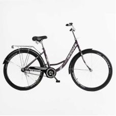 Велосипед міський Corso «Insider» 26`` SD-26256 (1) одношвидкісний, сталева рама 16.5``, багажник, у мішку
