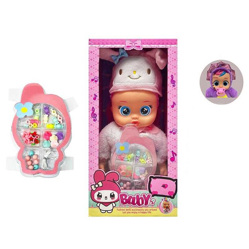 Пупс TK 2428 (40/2) висота 30 см, музичний чип, рухається, пісня англійською мовою,пустишка, набір прикрас, в коробці