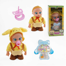 Пупс TK 2429 (40/2) висота 30 см, музичний чип, рухається, пісня англійською мовою,пустишка, набір прикрас, в коробці
