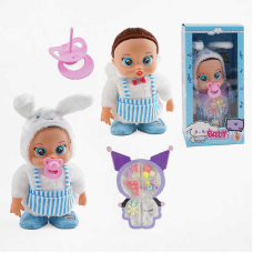 Пупс TK 2430 (40/2) висота 30 см, музичний чип, рухається, пісня англійською мовою, пустишка, набір прикрас, в коробці