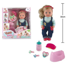 Пупс YL 2238 B (24) п’є з пляшечки, ходить на горщик, пустушка, аксесуари, висота 31 см, в коробці