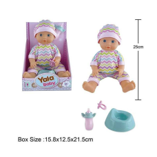Пупс YL 2325 A-C (48) висота 25 см, горщик, пляшечка, соска, в коробці