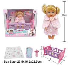 Пупс YL 2420 A-J (24) п“є з пляшечки, ходить на горщик, заплющує очі, ліжко, аксесуари, висота 20 см, в коробці