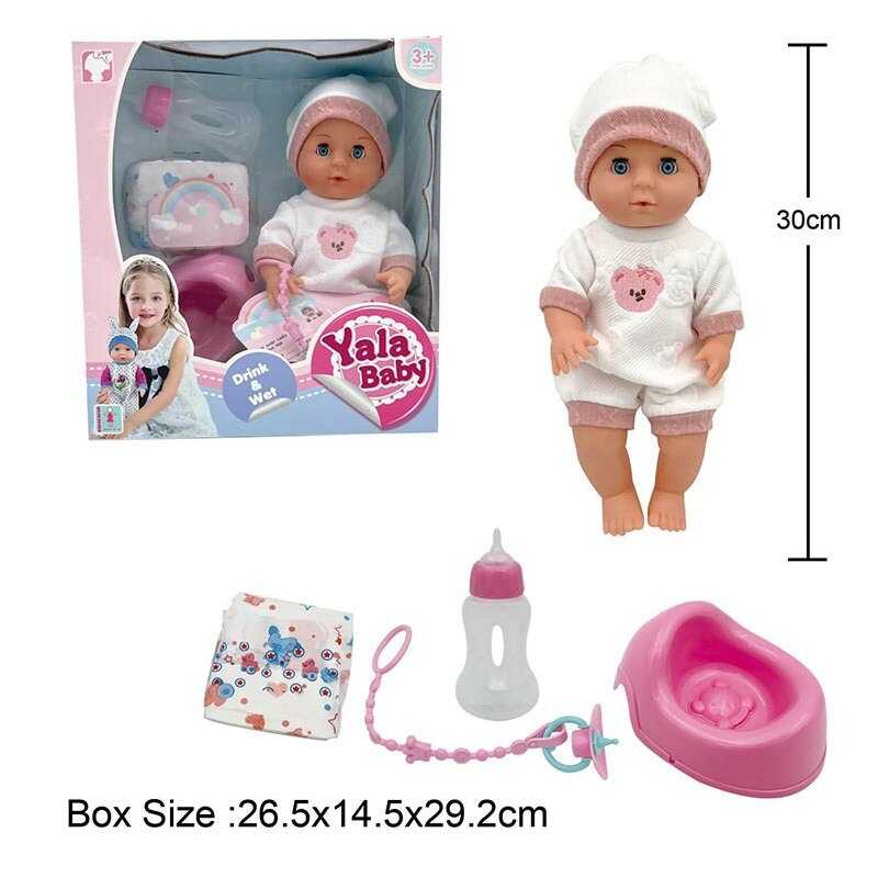 Пупс YL 2430 L-B (16) п“є з пляшечки, ходить на горщик, заплющує очі, аксесуари, висота 30 см, в коробці