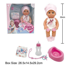 Пупс YL 2430 L-G (16) п“є з пляшечки, ходить на горщик, заплющує очі, аксесуари, висота 30 см, в коробці