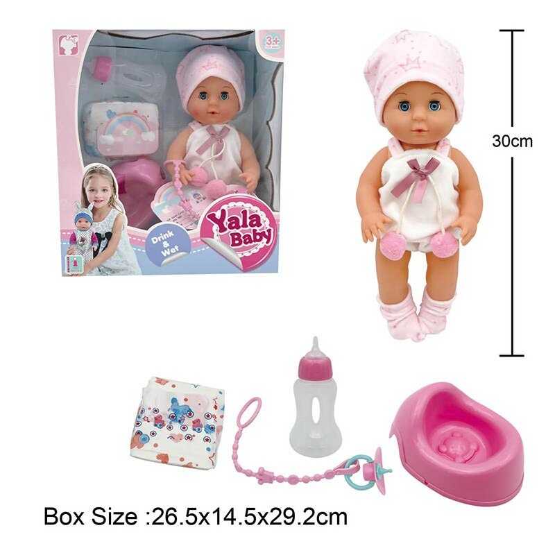 Пупс YL 2430 L-G (16) п“є з пляшечки, ходить на горщик, заплющує очі, аксесуари, висота 30 см, в коробці