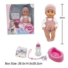 Пупс YL 2430 L-H (16) заплющує очі, п’є з пляшки, ходить на горщик, аксесуари, висота 30 см, в коробці