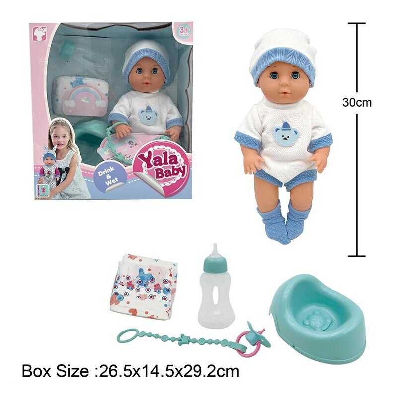 Пупс YL 2430 L-K (16) п“є з пляшечки, ходить на горщик, заплющує очі, аксесуари, висота 30 см, в коробці