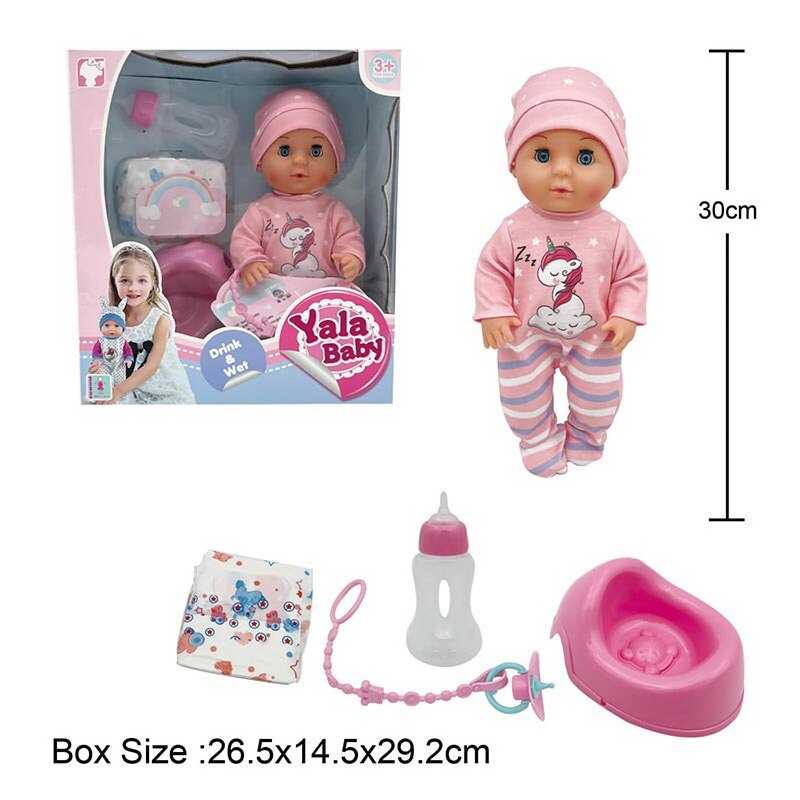 Пупс YL 2430 L-O (16) п“є з пляшечки, ходить на горщик, заплющує очі, аксесуари, висота 30 см, в коробці