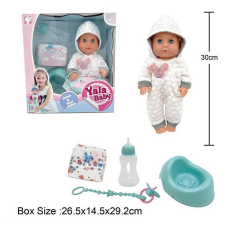 Пупс YL 2430 L-W (16) п“є з пляшечки, ходить на горщик, заплющує очі, аксесуари, висота 30 см, в коробці