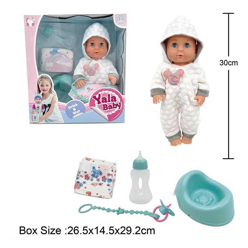 Пупс YL 2430 L-W (16) п“є з пляшечки, ходить на горщик, заплющує очі, аксесуари, висота 30 см, в коробці