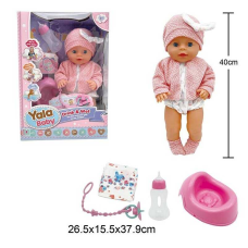 Пупс YL 2440 A-A (16) висота 40 см, заплющує очі, знімний одяг, п“є з пляшечки, ходить на горщик, аксесуари, в коробці