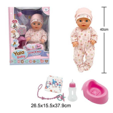 Пупс YL 2440 A-B (16) висота 40 см, заплющує очі, знімний одяг, п“є з пляшечки, ходить на горщик, аксесуари, в коробці