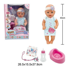Пупс YL 2440 A-D (16) висота 40 см, заплющує очі, знімний одяг, п“є з пляшечки, ходить на горщик, аксесуари, в коробці