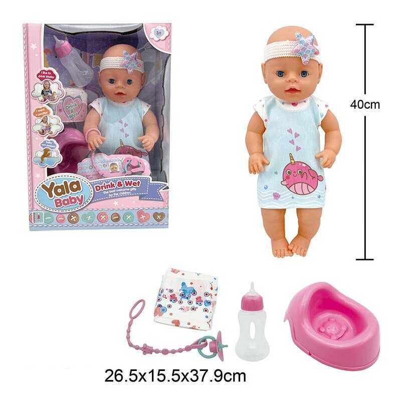 Пупс YL 2440 A-D (16) висота 40 см, заплющує очі, знімний одяг, п“є з пляшечки, ходить на горщик, аксесуари, в коробці Пупс YL 2440 A-D (16) висота 40 см, заплющує очі, знімний одяг, п“є з пляшечки, ходить на горщик, аксесуари, в коробці