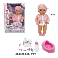 Пупс YL 2440 E-A (16) висота 40 см, заплющує очі, знімний одяг, п“є з пляшечки, ходить на горщик, аксесуари, в коробці