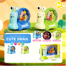 Равлик музичний SH 656-15 B (96/2) 2 кольори, підсвічування, мелодія, 2 режими роботи, колесо вільного ходу, рухомі шестерінки, тільце равлика рухається, в коробці