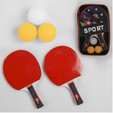 Ракетка для пінг-понгу C 44855 (50) “TK Sport“, 2 шт + 3 м“ячики, в чохлі