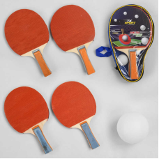 Ракетка для пінг-понгу C 44865 (50) “TK Sport“ 2 види, 2шт + 1 м“ячик, в чохлі