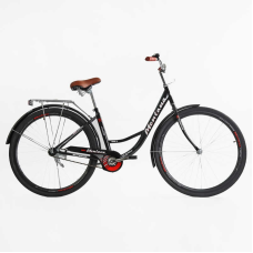 Велосипед міський Corso «Montana» 28`` MT-28011 (1) ЧОРНИЙ, одношвидкісний, сталева рама 20``, багажник