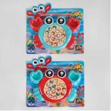 Риболовля 137-1 A (60/2) “Краб“, 2 кольори, 15 риб, 3 вудки, на батарейках, на листі