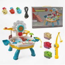 Риболовля  668-53 (24) трек, 3 потяги, рибки, вбудований акум. 5V, музика, 2 вудки, звуки, пісні англ. мовою, підсвічування, на батарейках, автоматичне обертання шестерень та рибок, в коробці