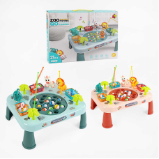 Риболовля 7732 B (36) 2 кольори, пісенька, 3 вудки, фігурки тварин, наліпки, 21 рибка, в коробці