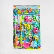 Риболовля 8003 K (40/2) 8 рибок, 2 вудки, сачок, на листі