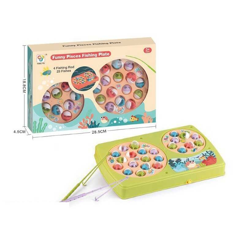 Риболовля 851 (72/2) мелодія, обертання по колу, 2 ставки, 23 рибки, 4 вудки з гачком, в коробці