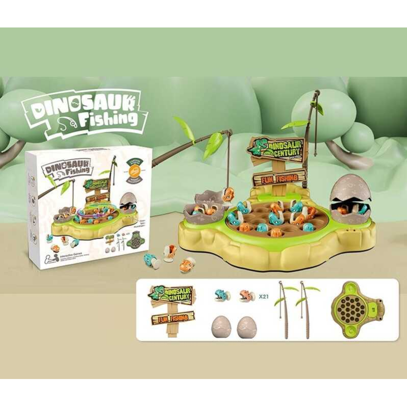 Риболовля BQ 819 D (36/2) динозаври на магнітах, 2 вудки, наліпки, мелодія, в коробці