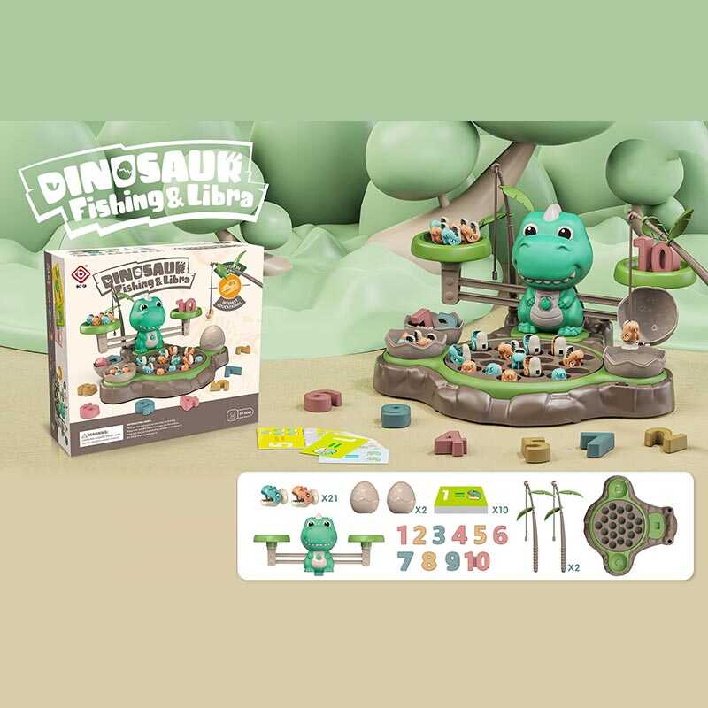 Риболовля і ваги BQ 819 A (18) цифри, динозаври на магнітах, 2 вудки, картки з завданнями, мелодія, в коробці Риболовля і ваги BQ 819 A (18) цифри, динозаври на магнітах, 2 вудки, картки з завданнями, мелодія, в коробці