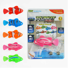 Роборибка 8823-1 (480/8) на батарейках, рухає хвостом, для акваріума, 8 см, на листі, ВИДАЄТЬСЯ ТІЛЬКИ МІКС ВИДІВ