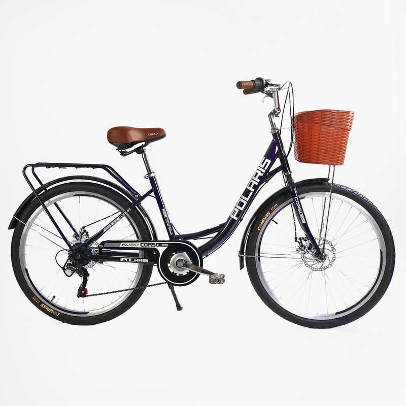 Велосипед міський Corso «Polaris» 26`` PS-36620 + КОШИК  