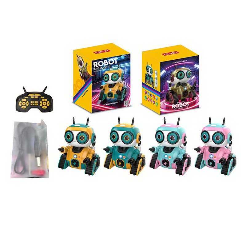 Робот на радіокеруванні K 102 (24) акум. 3.7V, пульт 2.4Ghz, світло, запис/зміна голосу, АНГЛ. ОЗВУЧУВАННЯ, сенсор. датчик, 4 кольори, в коробці, ВИДАЄТЬСЯ ТІЛЬКИ МІКС ВИДІВ
