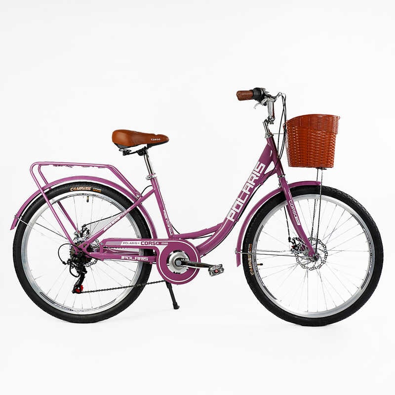 Велосипед міський Corso «Polaris» 26`` PS-91606 + КОШИК  