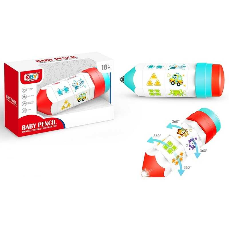 Розвивальна іграшка O 1999 (96/2) “Олівець“, підсвічування, веселі мелодії, обертання на 360°, в коробці