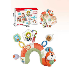 Розвивальна подушка BY 122 (12) “Білочка“, підвіска-піаніно, 2 режими, мелодія, звуки нот і тварин, світло, пискавка, брязкальце, в коробці