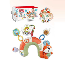 Розвивальна подушка BY 123 (15) “Білочка“, підвіска-піаніно, 2 режими, мелодія, звуки нот і тварин, світло, пискавка, брязкальце, в коробці