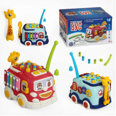 Розвивальний Бус 28140 (48) “WToys“, ОЗВУЧУВАННЯ УКРАЇНСЬКОЮ МОВОЮ, світло, казки, пісні, рухливі шестерні, магнітна риболовля, каталка, в коробці