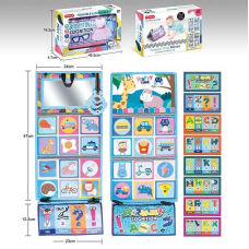Розвивальний плакат 66540-1 (48) м’який, шелесткі елементи, прорізувач, безпечне люстерко, англійська абетка, в коробці